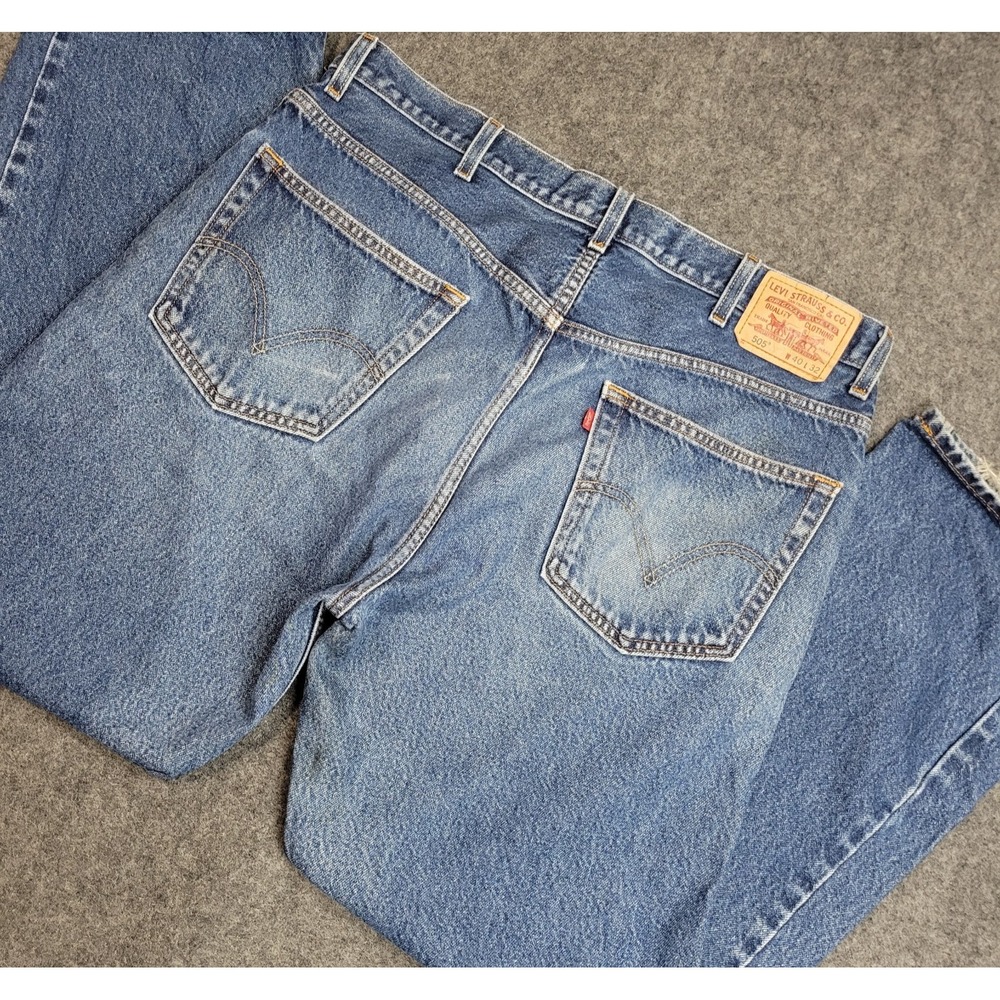 VTG Levis 505 Jeans Mens 40x32 Blue‎ Faded Regular Fit Straight Leg Americana
